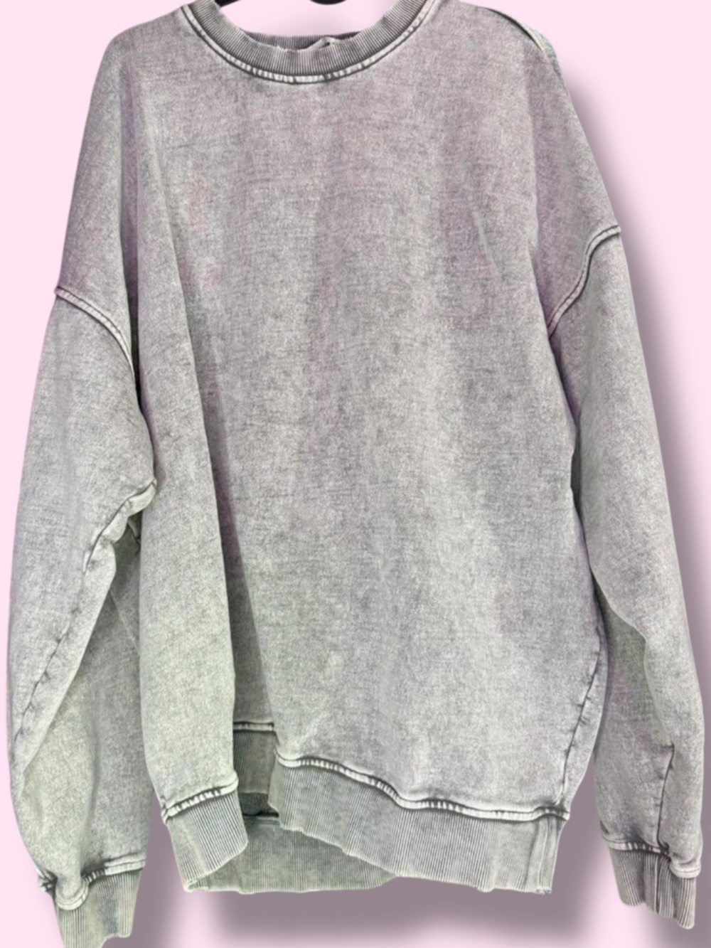Free People Falling Forward NWOT Crewneck Sweatshirt XL Gray Oversized Pullover - Picture 3 of 14